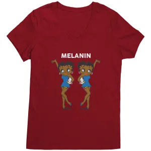 Betty Boop | Afro Girl | Melanin | Betty Boop Merchandise - District Womens V-Neck