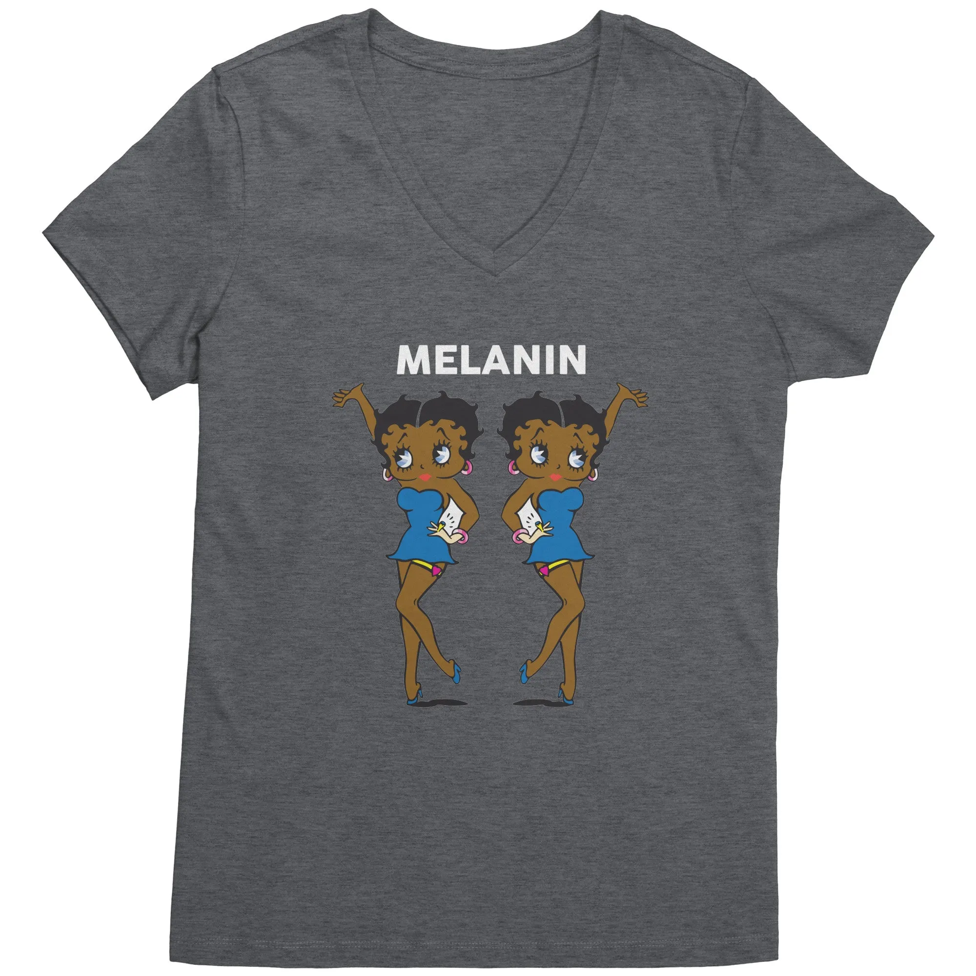 Betty Boop | Afro Girl | Melanin | Betty Boop Merchandise - District Womens V-Neck