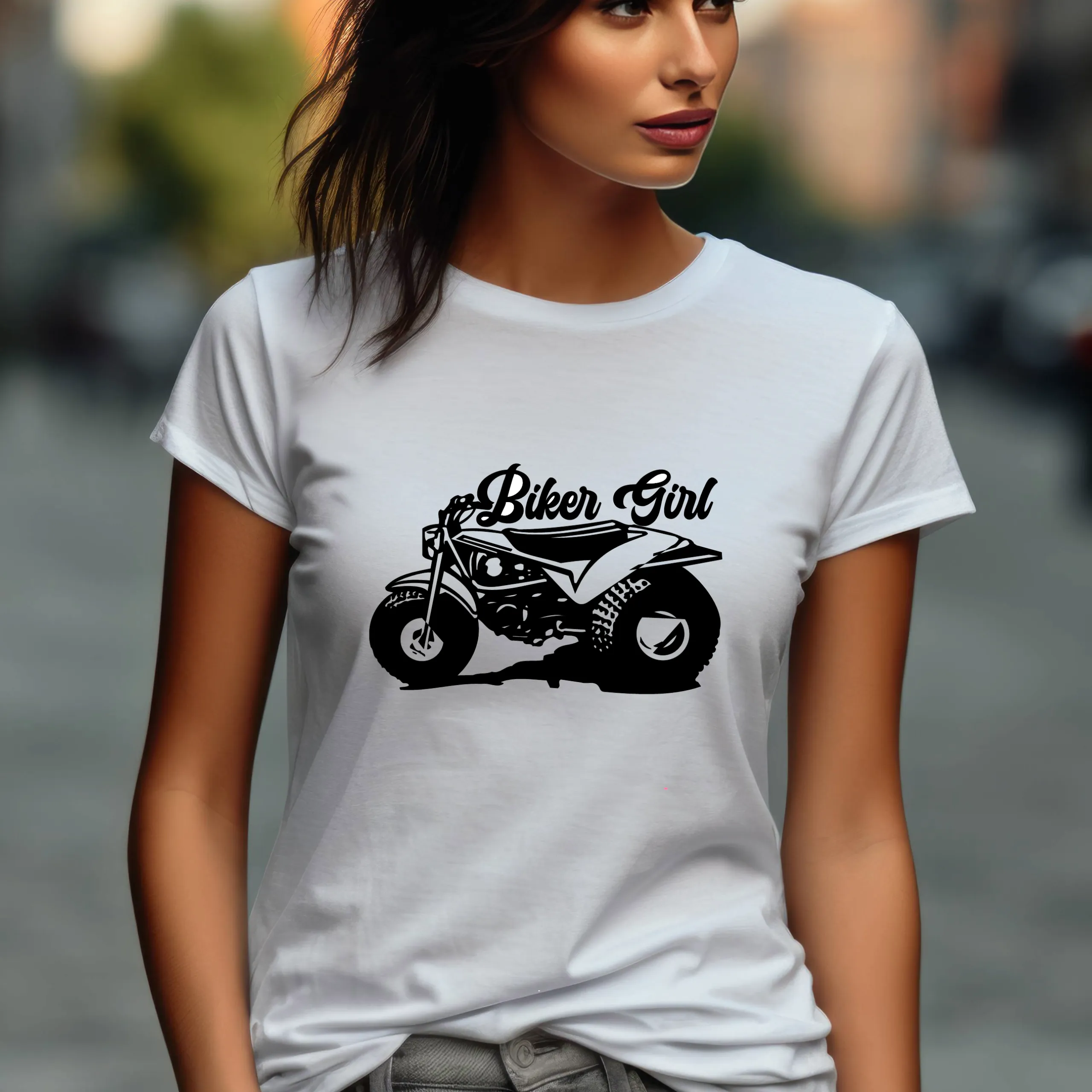 Biker Girl Shirt | Crew neck | V Neck| Sweatshirt | Hoodie