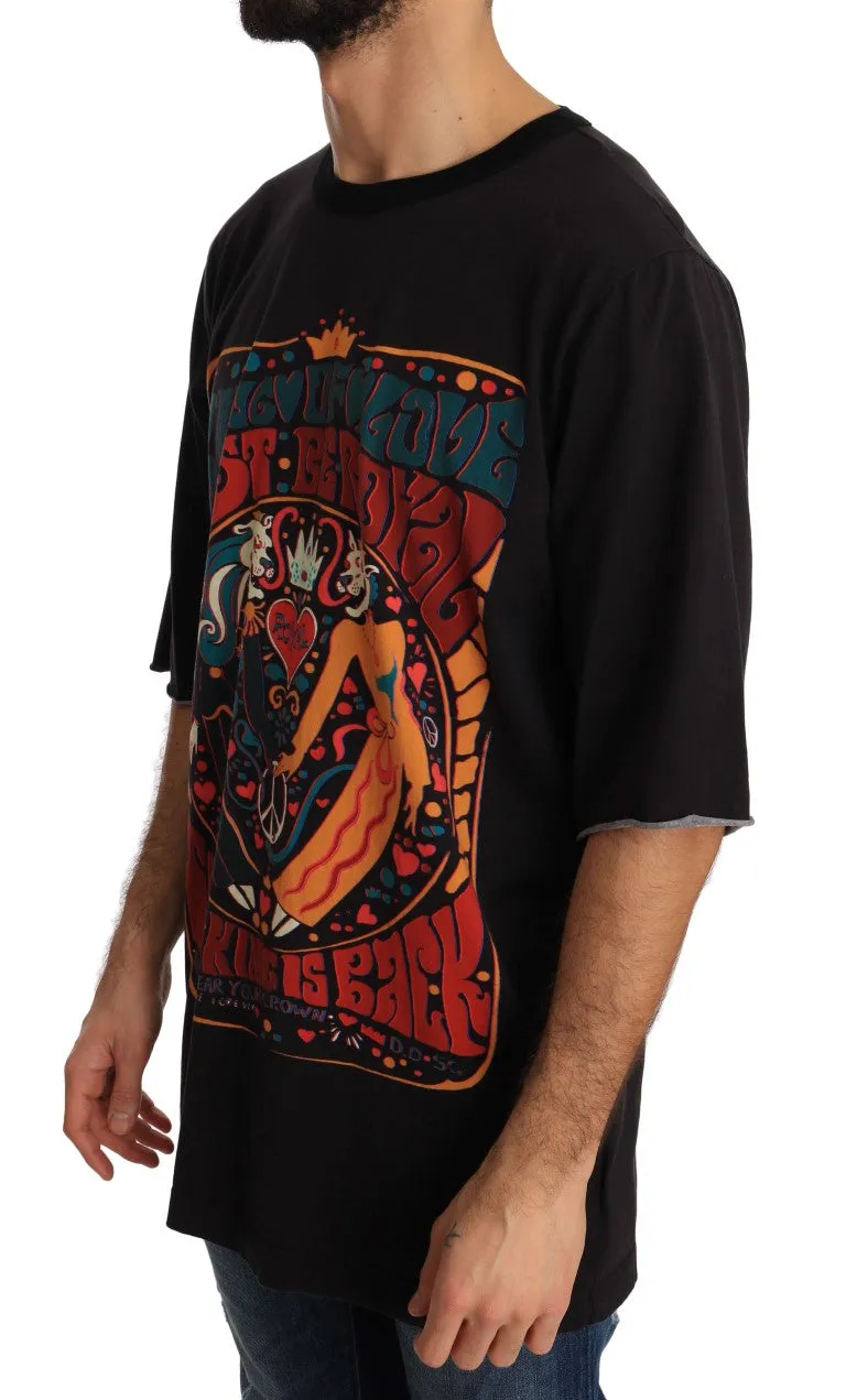 Black Cotton Crewneck T-Shirt