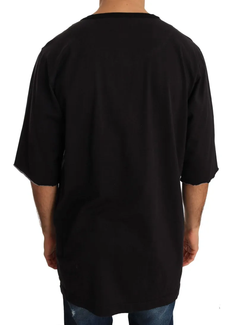 Black Cotton Crewneck T-Shirt