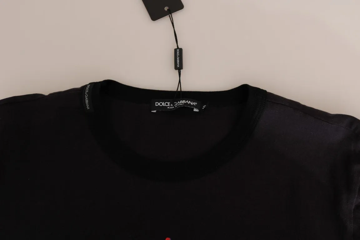 Black Cotton Crewneck T-Shirt