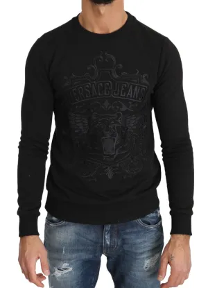 Black Cotton Tiger Embroidered Pullover