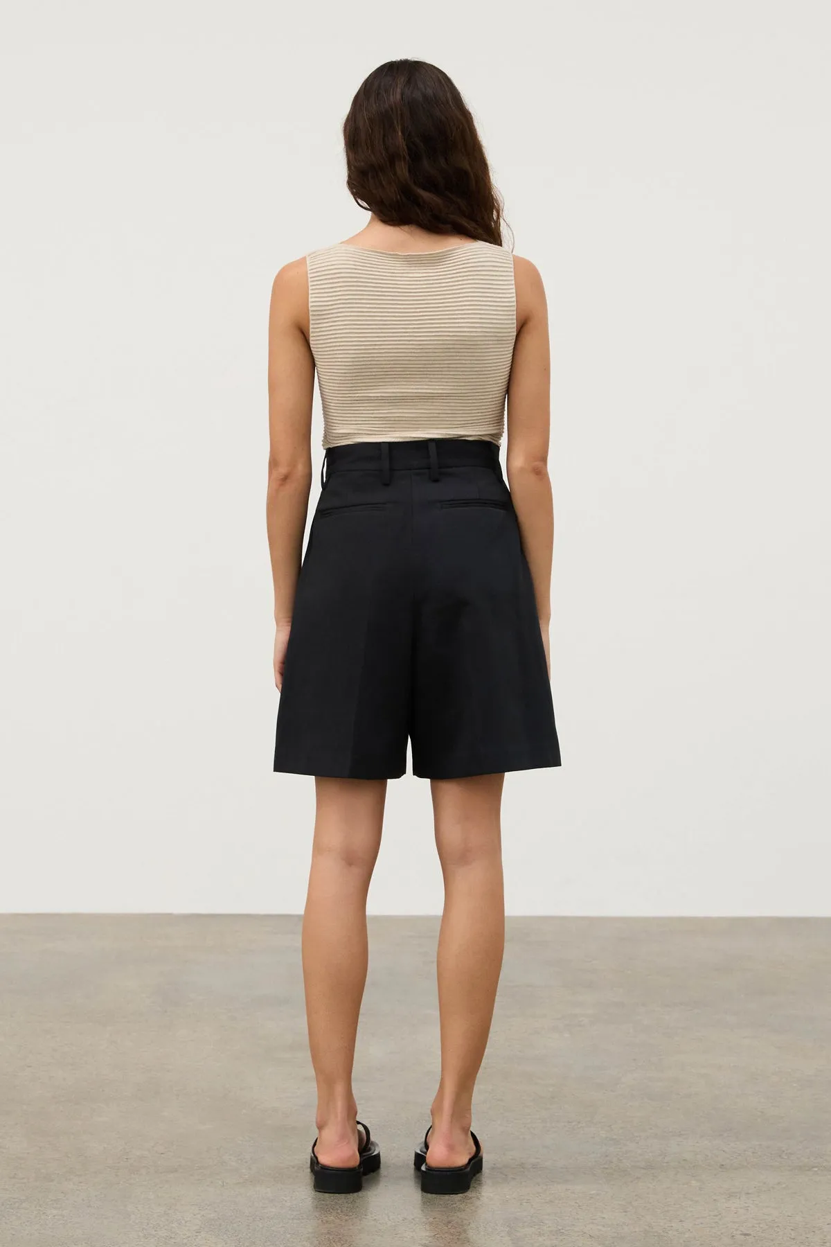 Black Recycled Tailored Short
