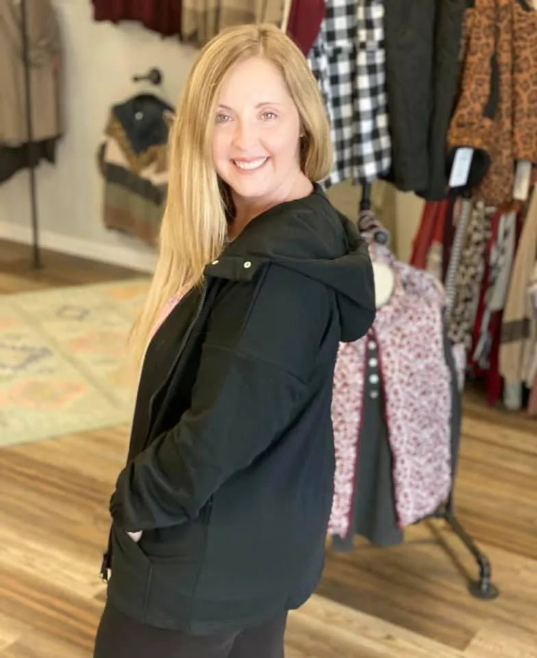 Black Zip Up Hoodie Jacket
