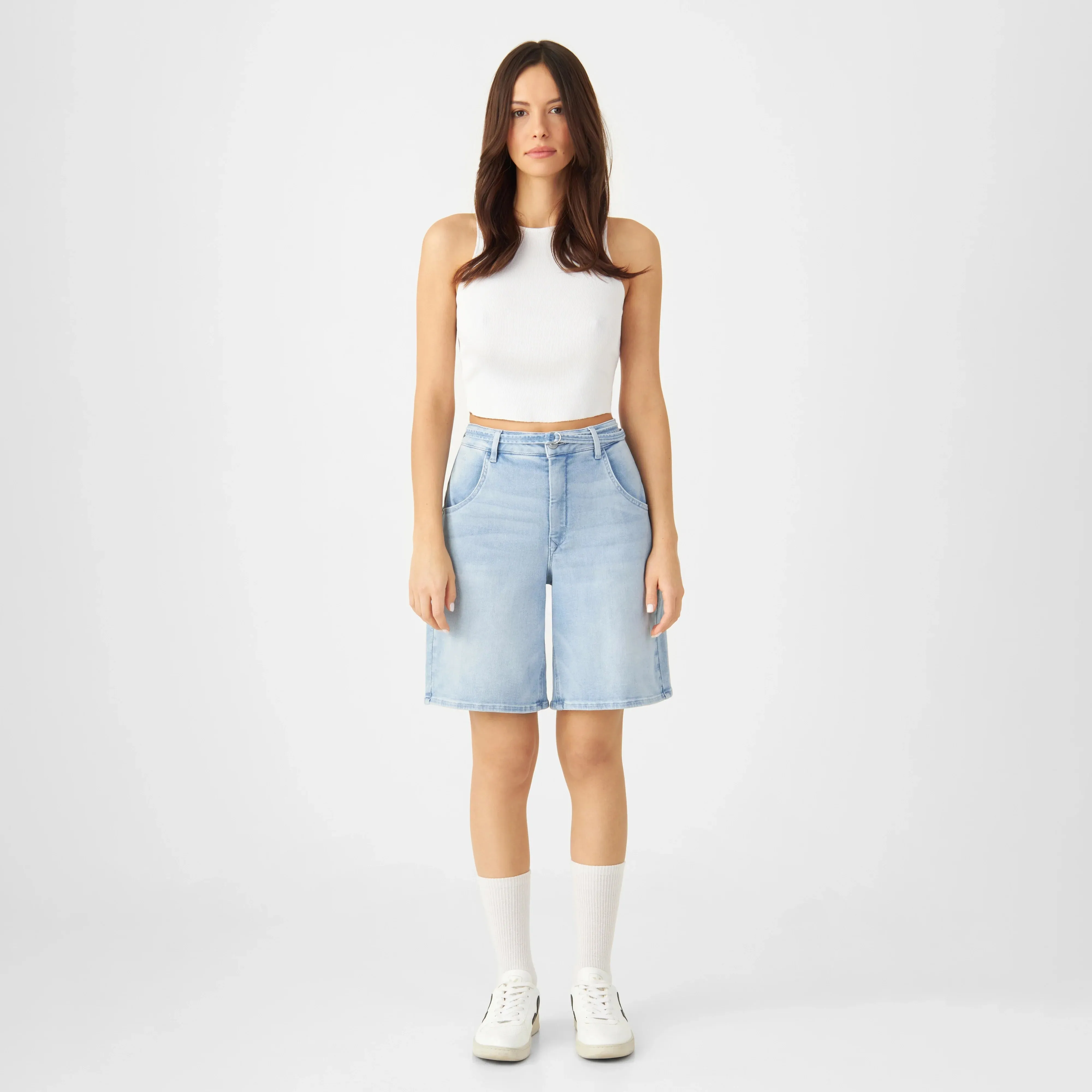 Blinky Soft Denim Shorts Light Blue