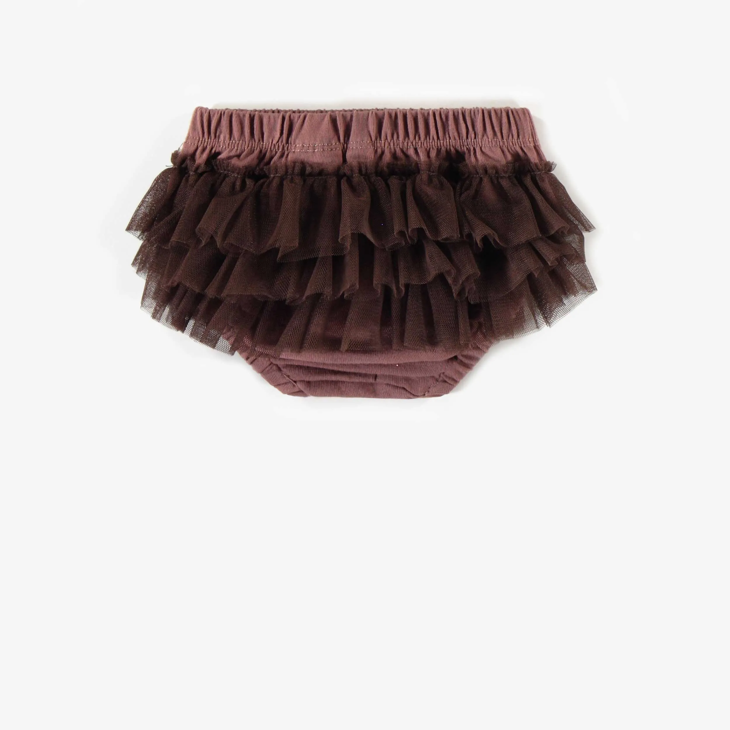 Bloomer brun à volants, naissance || Brown bloomer with ruffles, newborn