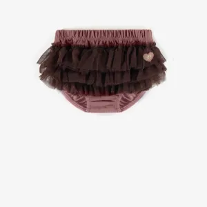 Bloomer brun à volants, naissance || Brown bloomer with ruffles, newborn