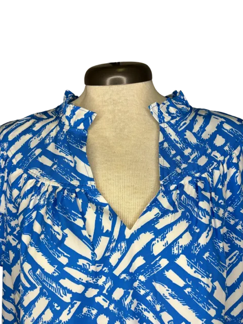 Blue Cobblestone Flutter Top