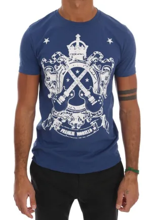 Blue Cotton Guitar Crewneck T-Shirt