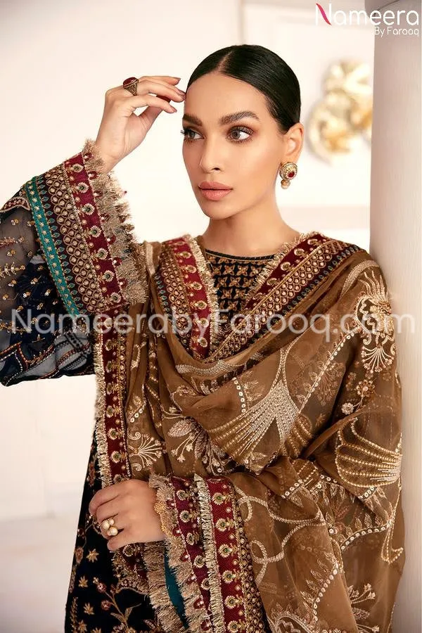 Blue Dress Pakistani Designer Attire for Eid #PN240