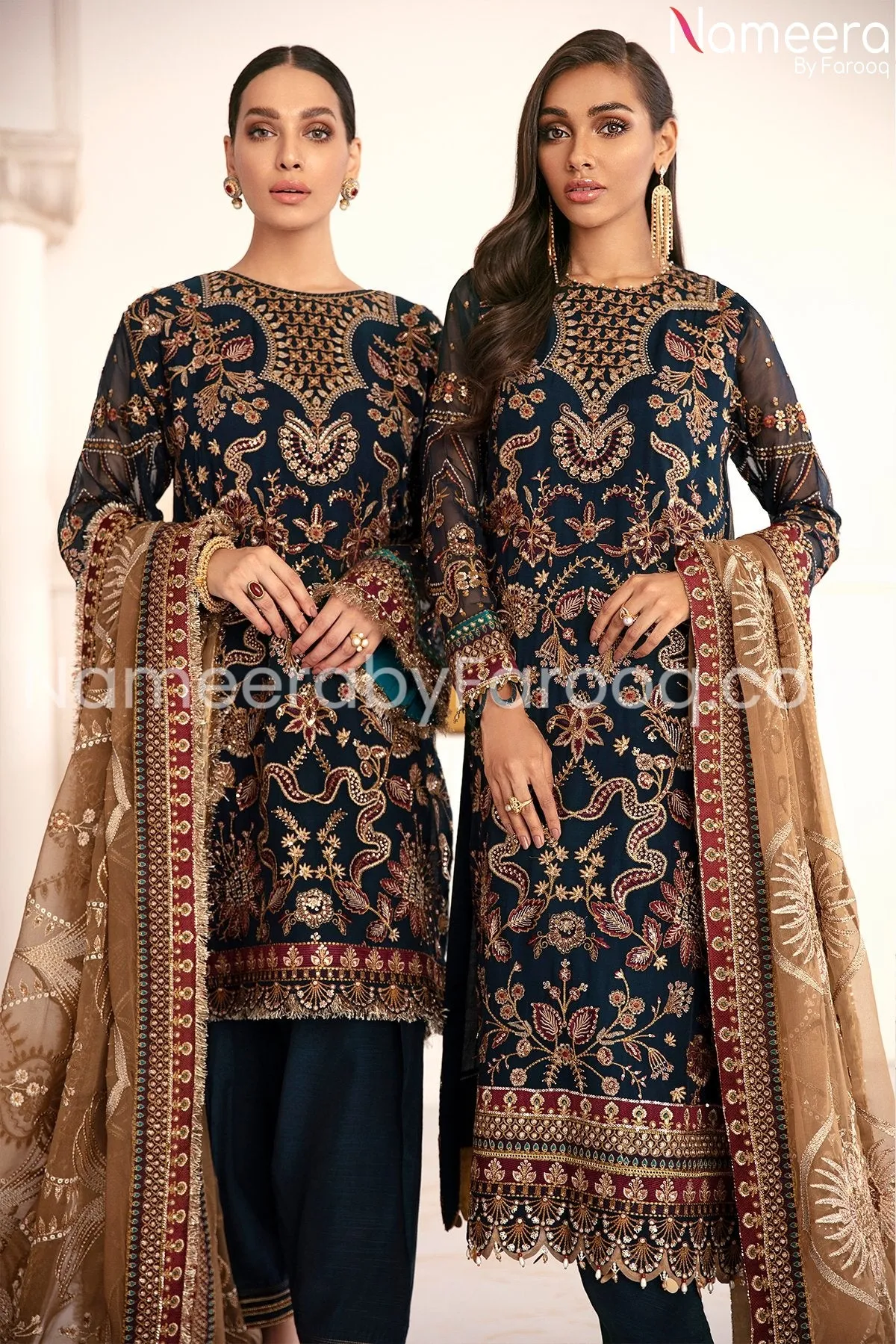 Blue Dress Pakistani Designer Attire for Eid #PN240