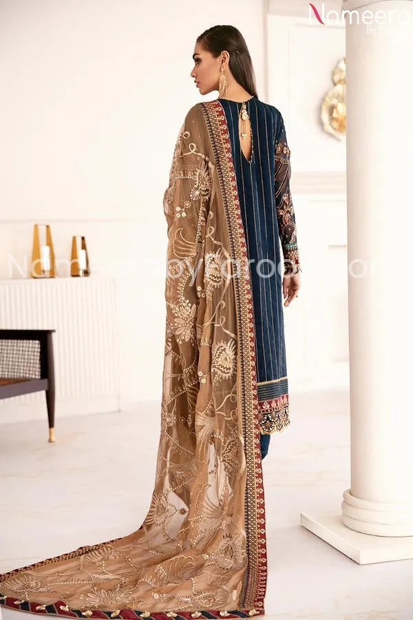 Blue Dress Pakistani Designer Attire for Eid #PN240