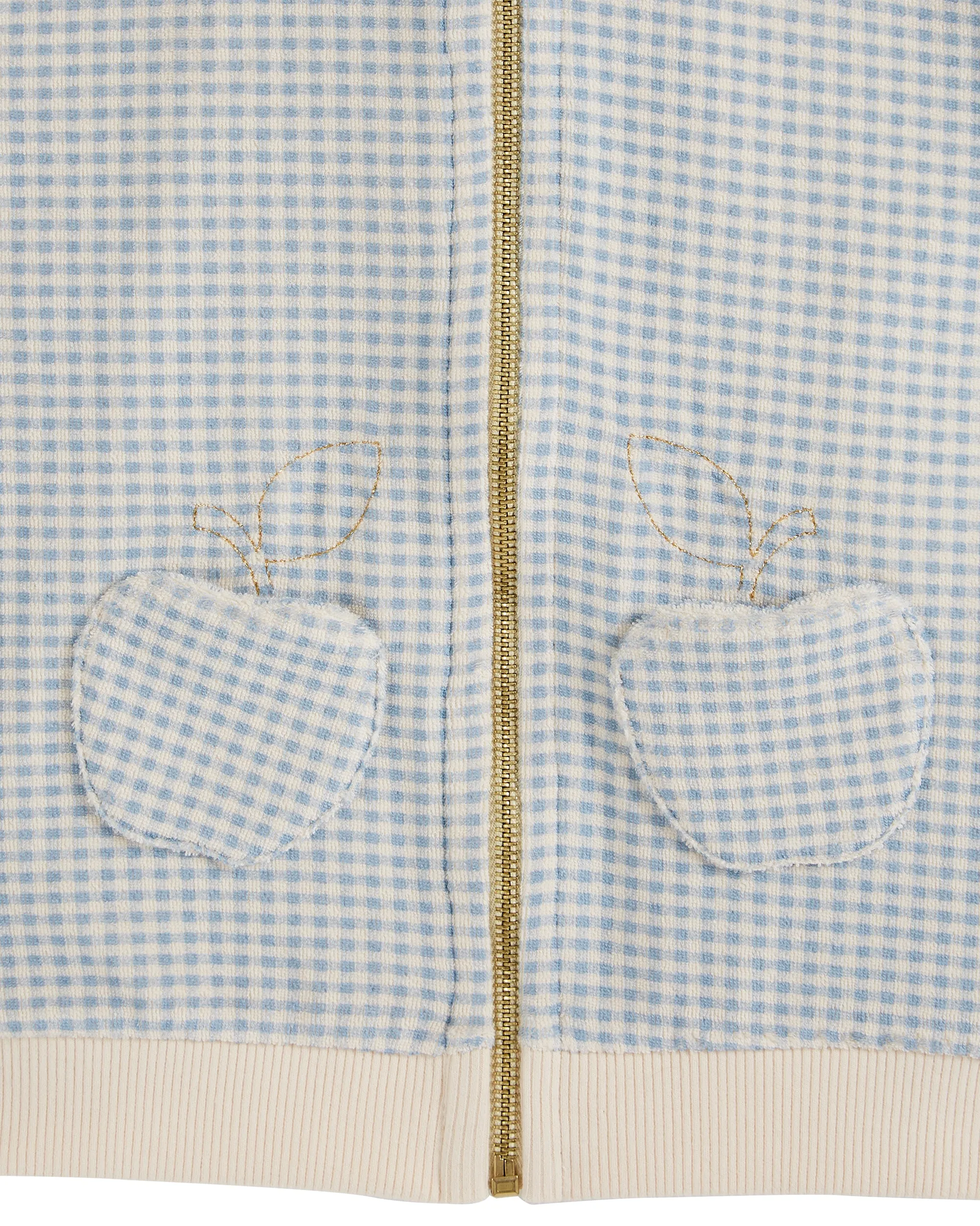 Blue Gingham Terry Sweatshirt