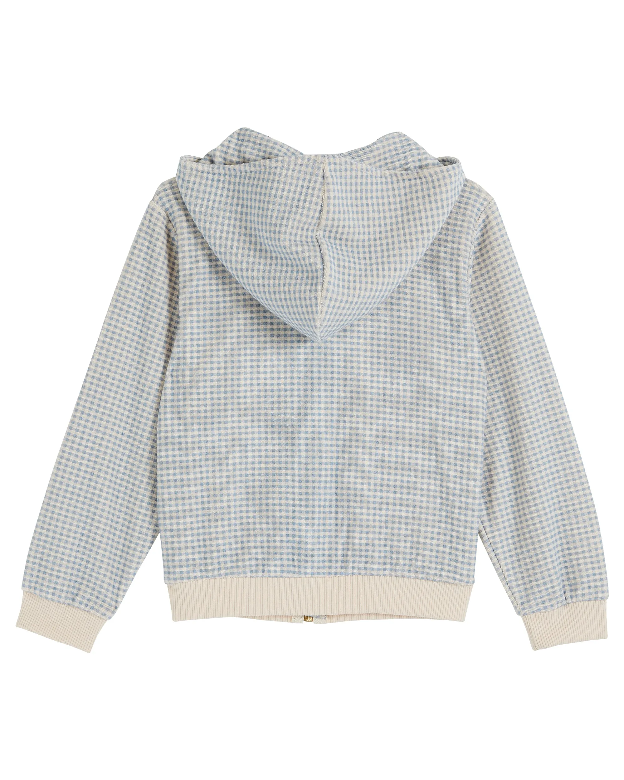Blue Gingham Terry Sweatshirt