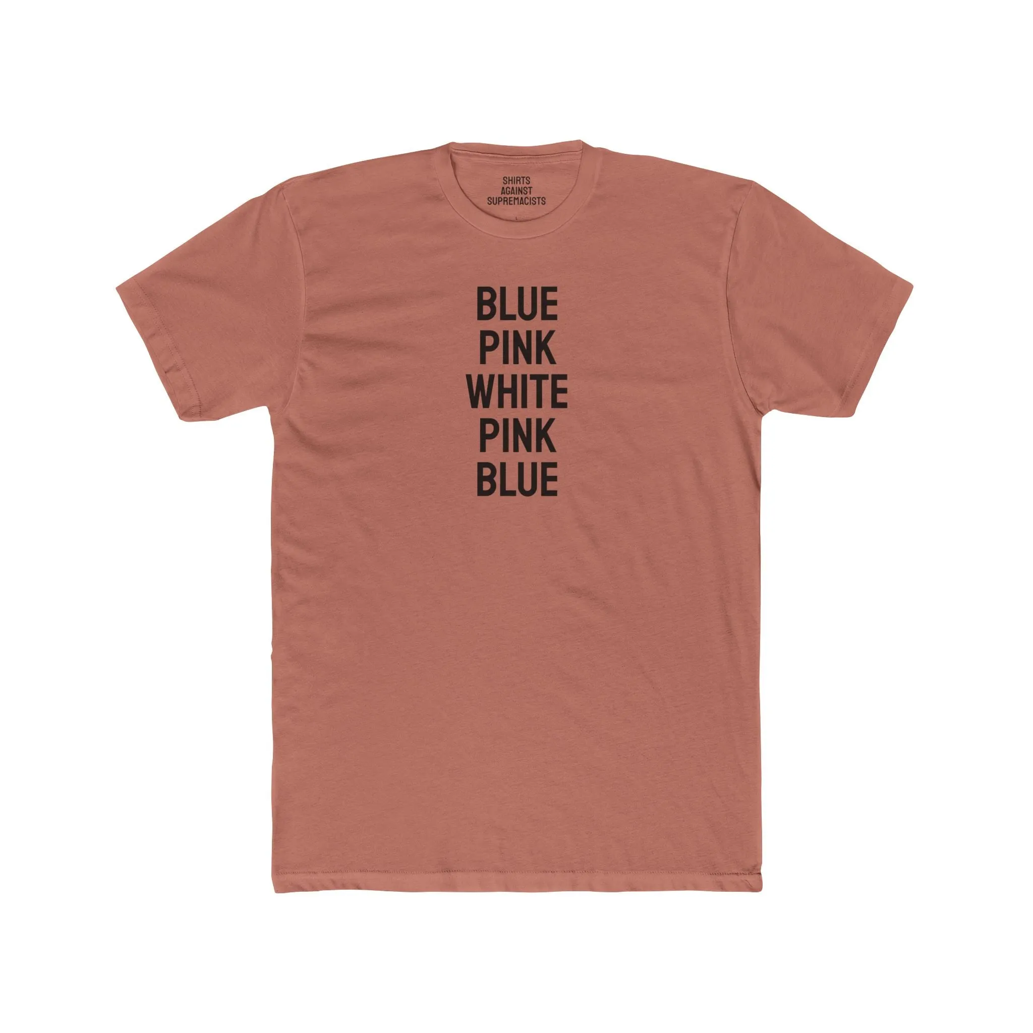 Blue Pink White Pink Blue - Covert Trans Flag Unisex Cotton Crew Tee