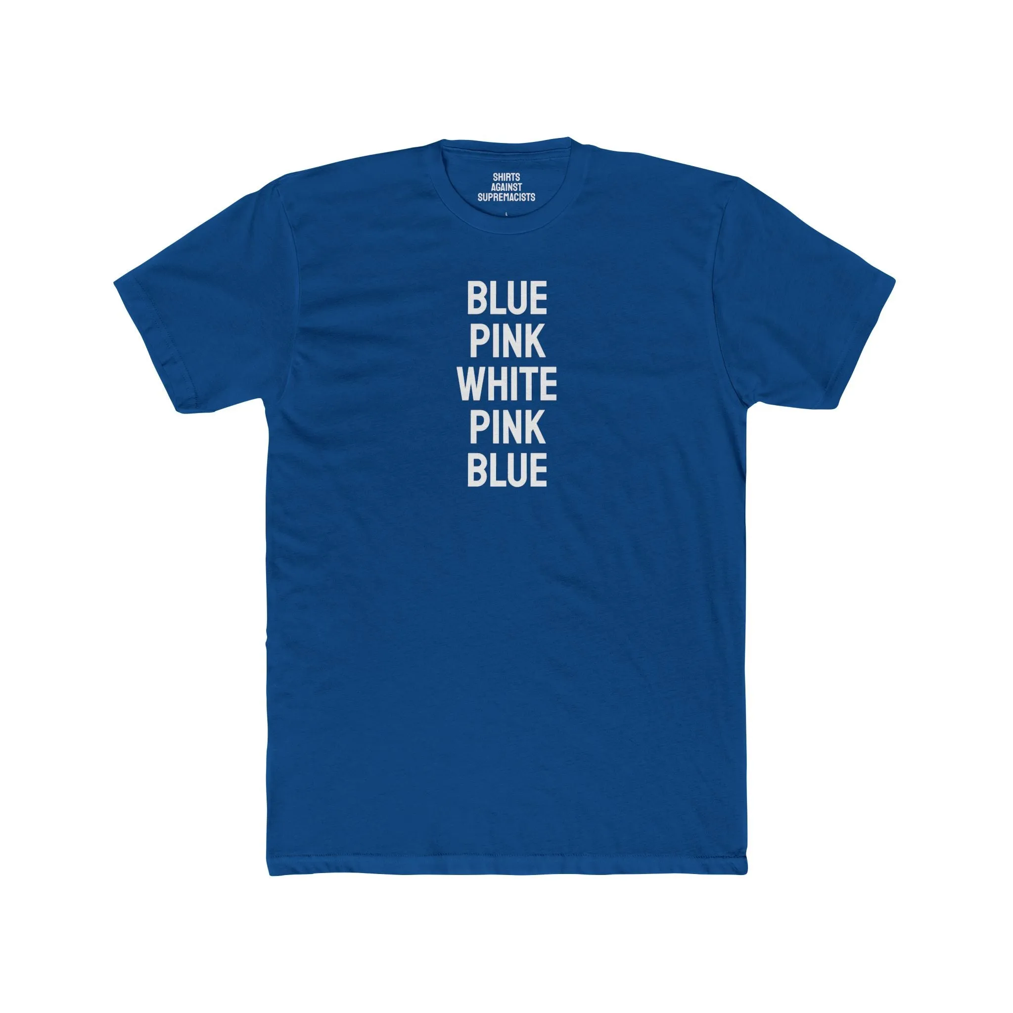 Blue Pink White Pink Blue - Covert Trans Flag Unisex Cotton Crew Tee
