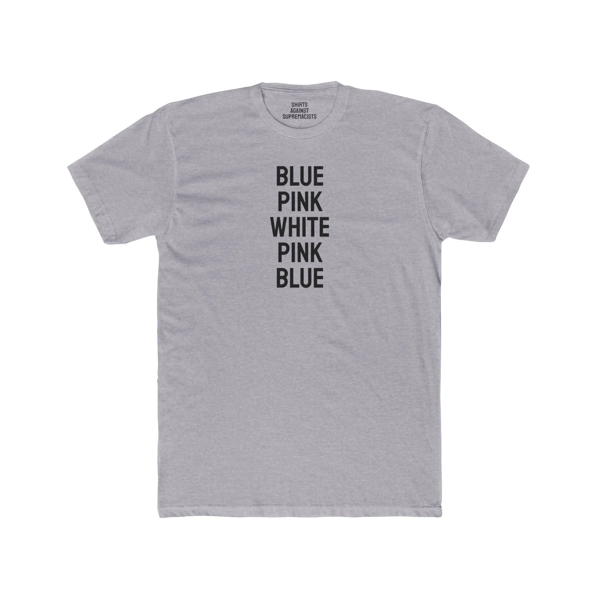 Blue Pink White Pink Blue - Covert Trans Flag Unisex Cotton Crew Tee