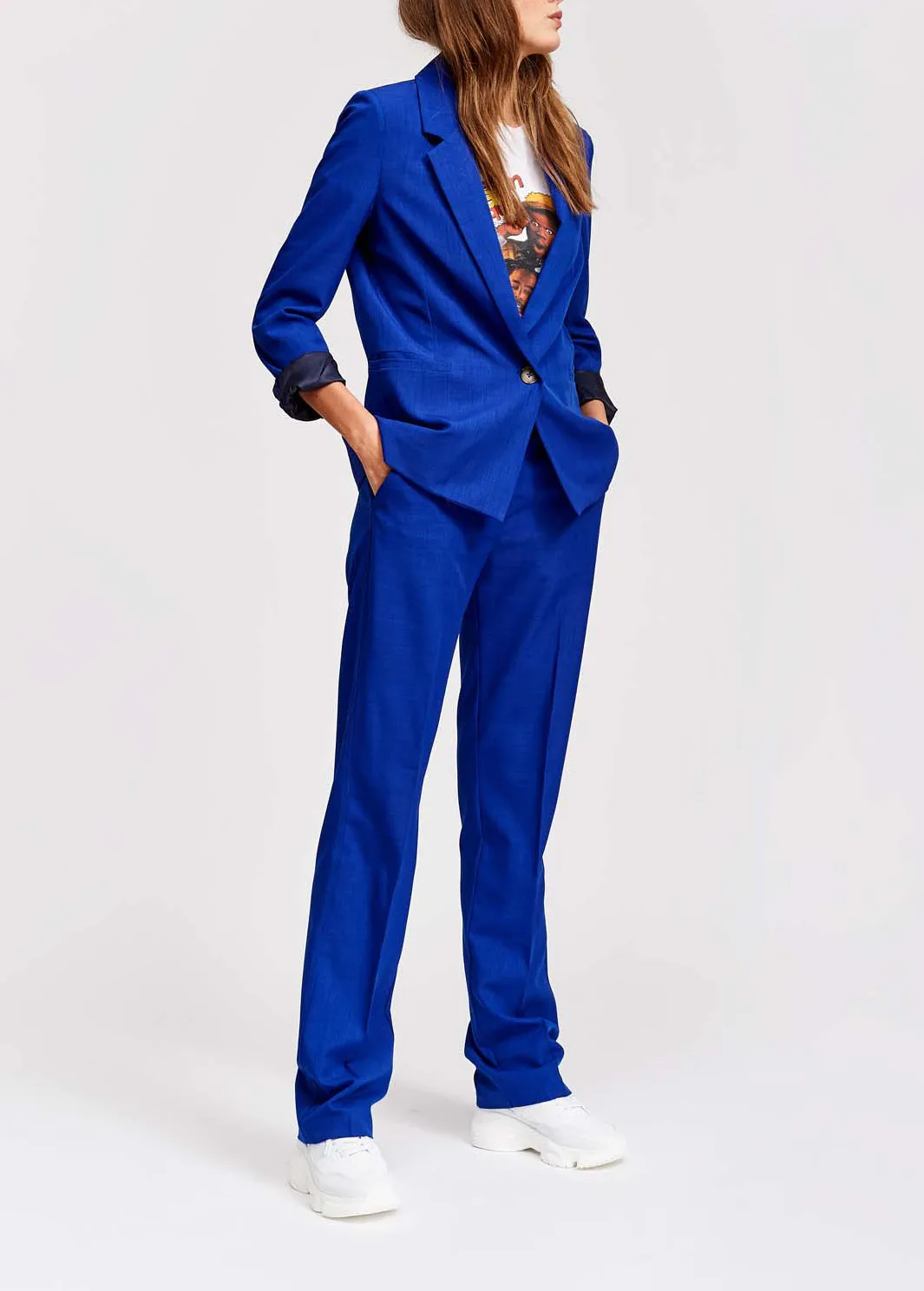 Blue tailored trousers