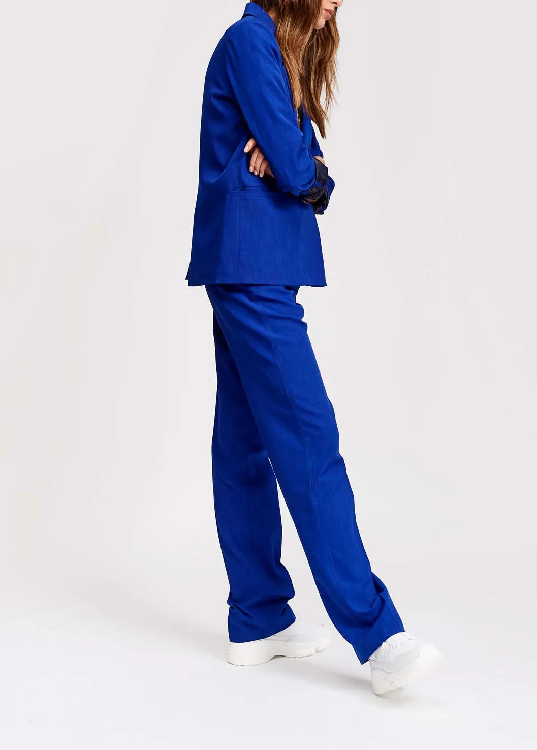 Blue tailored trousers