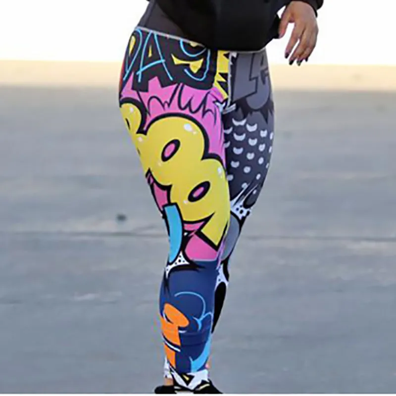 'Boom' Comic Pattern Leggings / Yoga Pants