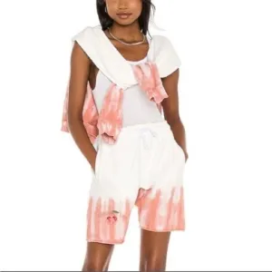 Boys Lie Pink White Cotton Elastic Waist Cherry Pie Pull On Shorts Size S NEW