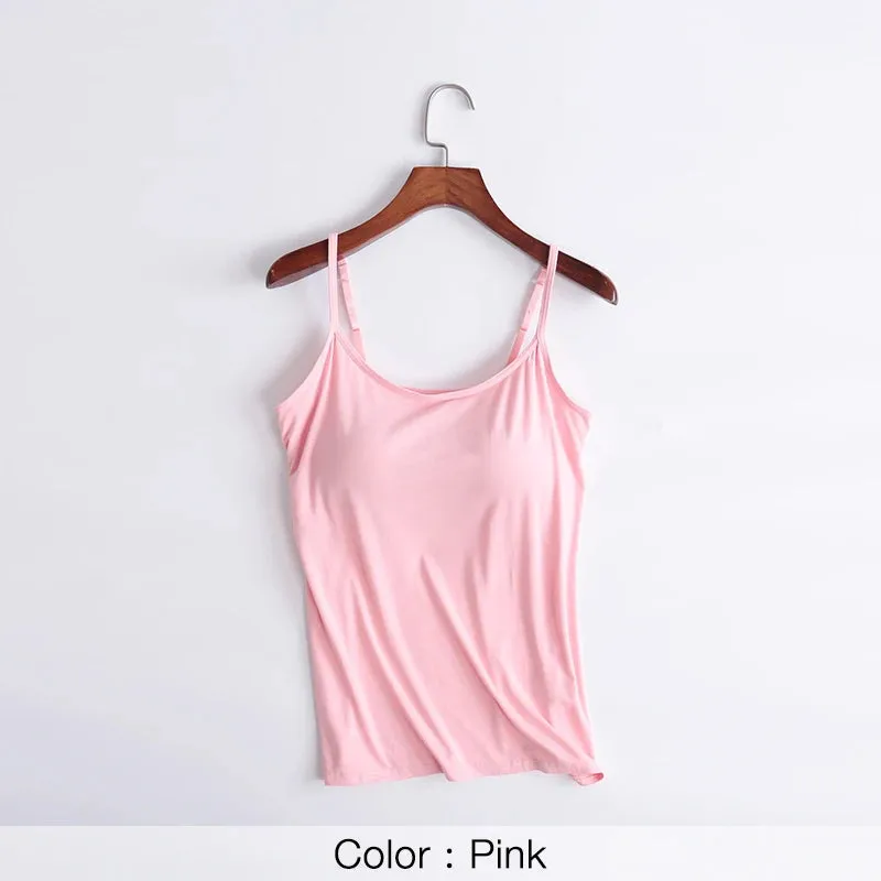 Bra Camisole For Women Push up Stretchable Tank Top Sando Singlet Vest Sleeveless Sexy Casual Korean SA1003