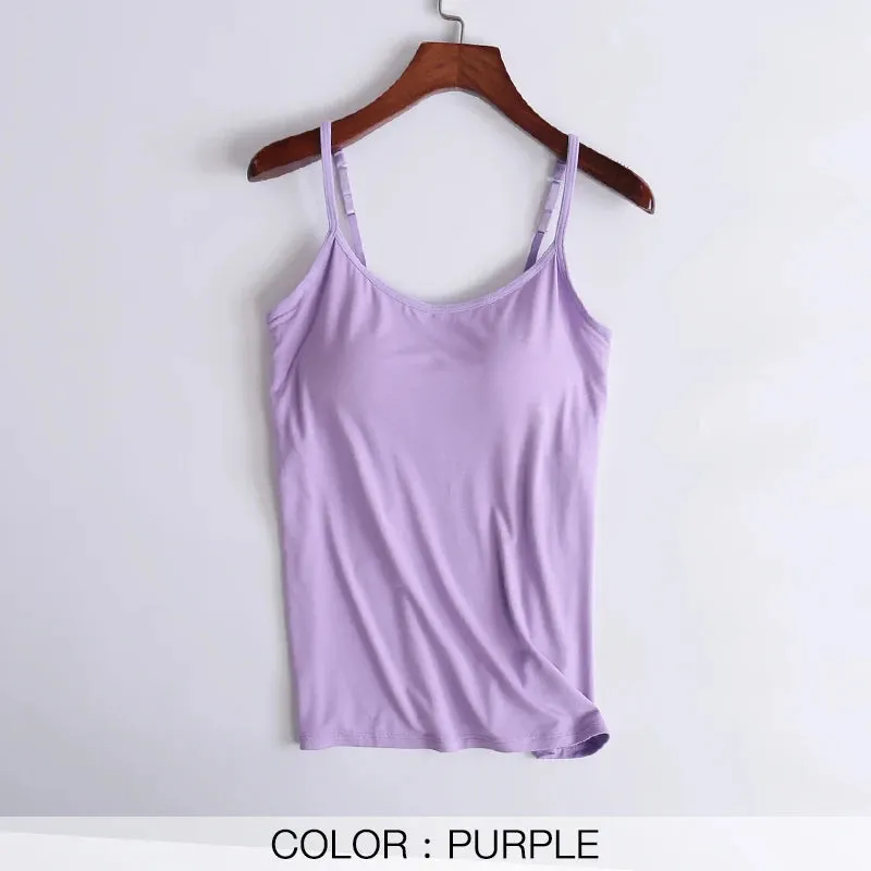 Bra Camisole For Women Push up Stretchable Tank Top Sando Singlet Vest Sleeveless Sexy Casual Korean SA1003