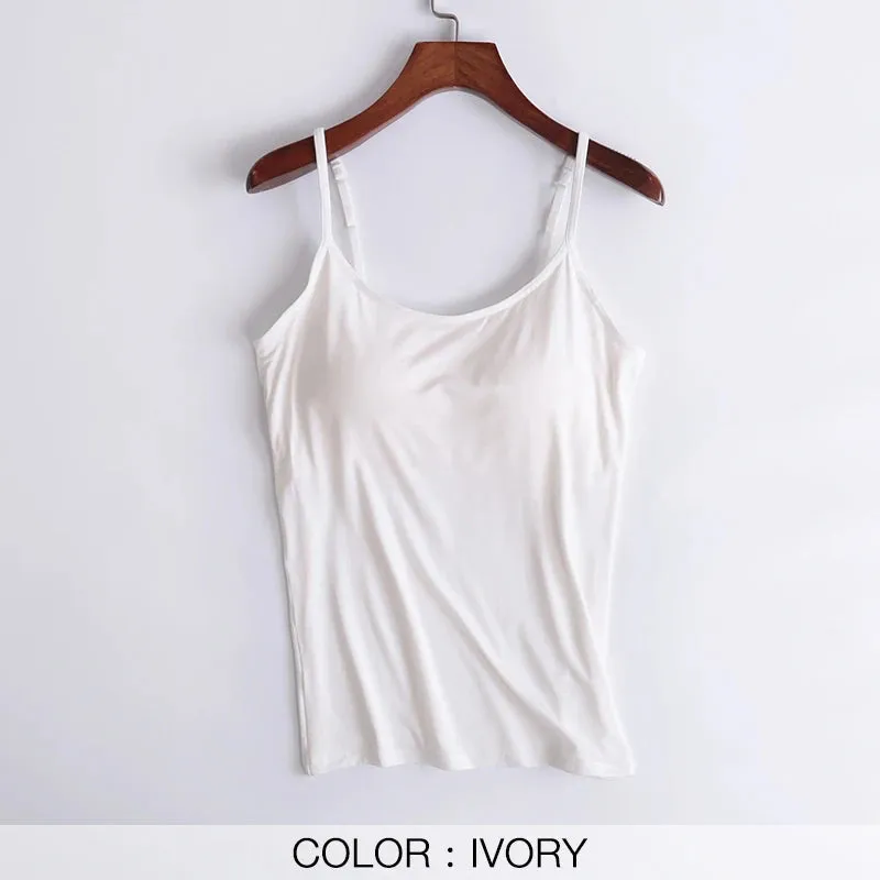 Bra Camisole For Women Push up Stretchable Tank Top Sando Singlet Vest Sleeveless Sexy Casual Korean SA1003