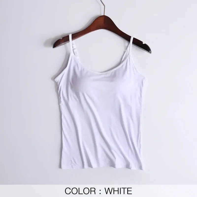 Bra Camisole For Women Push up Stretchable Tank Top Sando Singlet Vest Sleeveless Sexy Casual Korean SA1003