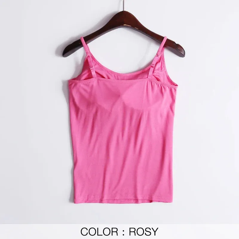 Bra Camisole For Women Push up Stretchable Tank Top Sando Singlet Vest Sleeveless Sexy Casual Korean SA1003
