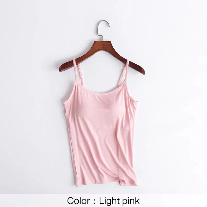 Bra Camisole For Women Push up Stretchable Tank Top Sando Singlet Vest Sleeveless Sexy Casual Korean SA1003