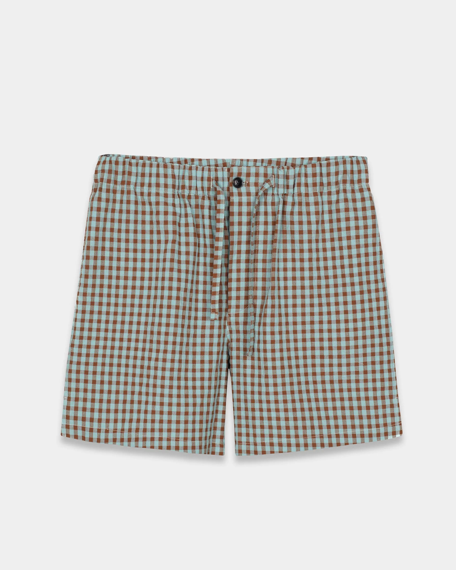 Brown Vicky Seersucker Shorts
