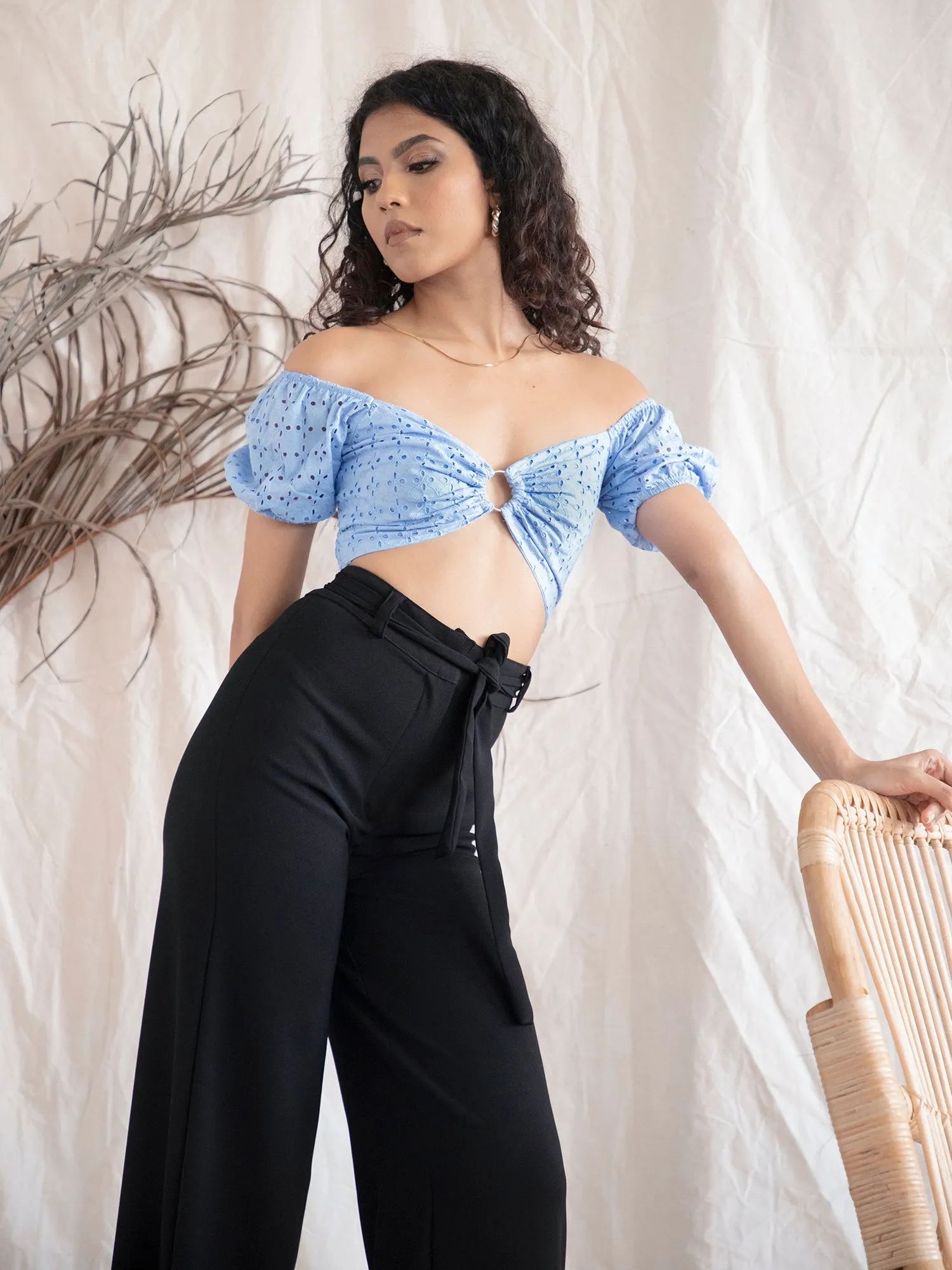 Bustier Detail Back Tie-Up Top