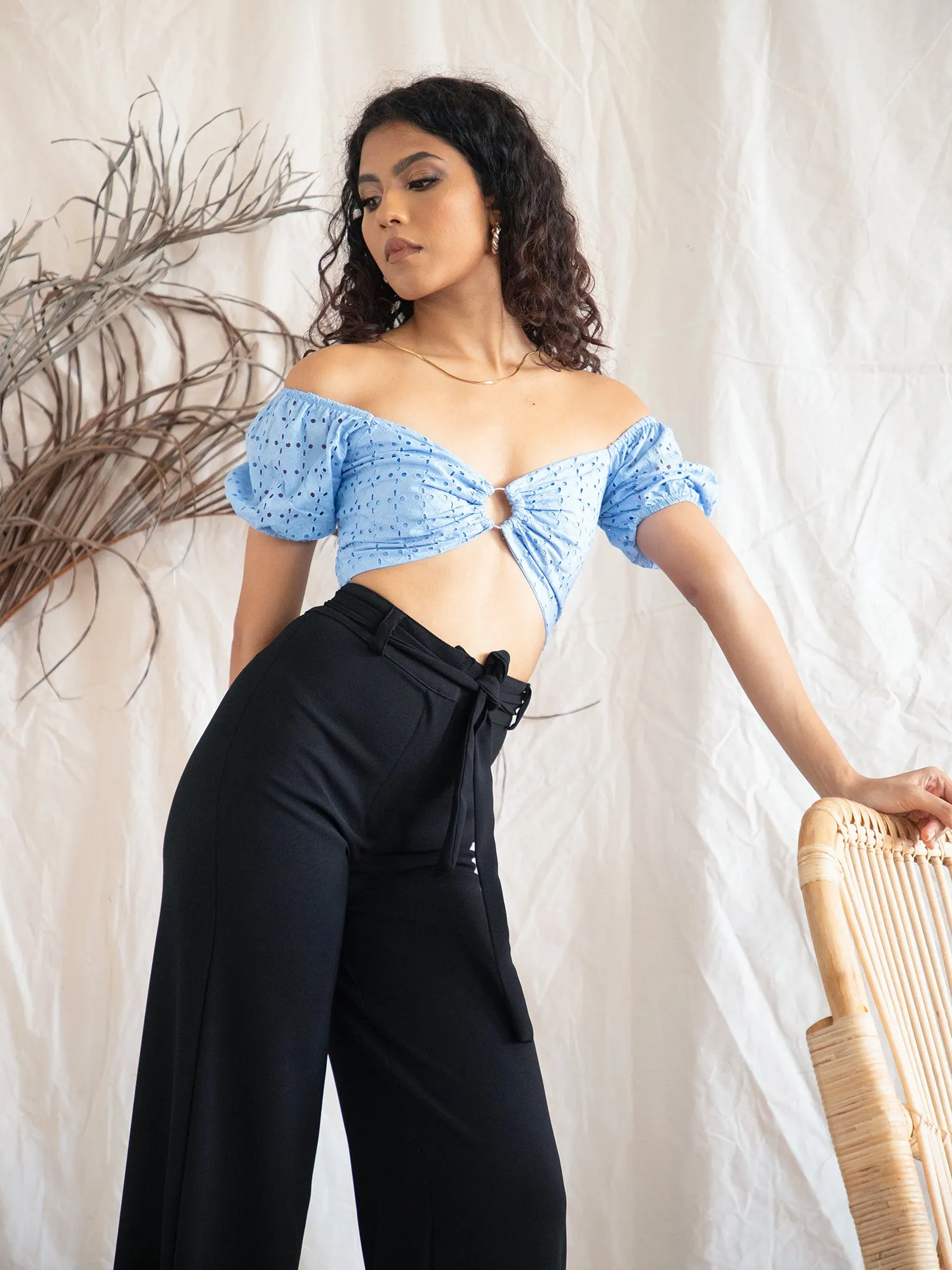 Bustier Detail Back Tie-Up Top