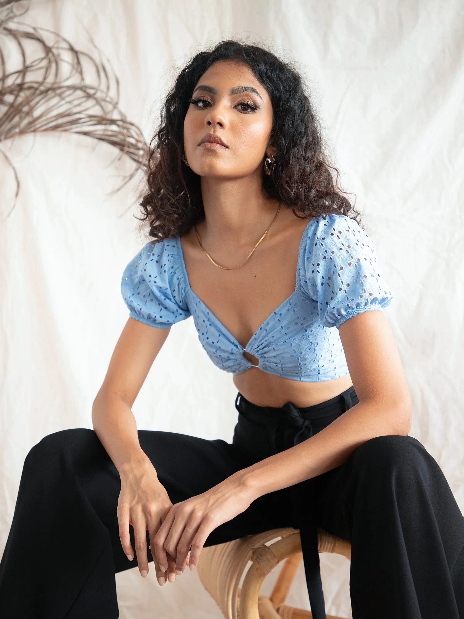 Bustier Detail Back Tie-Up Top