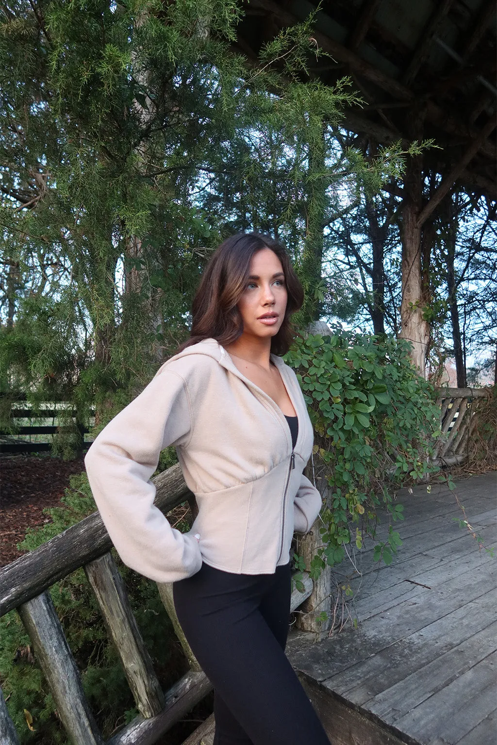 Butter Corset Zip Hoodie - Back Home