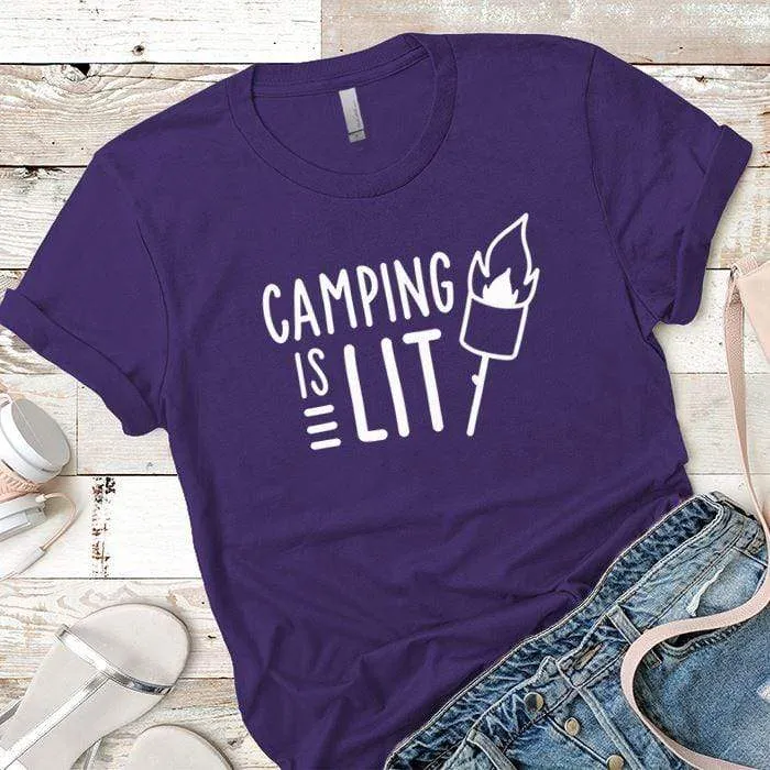 Camping Is Lit Premium Tees