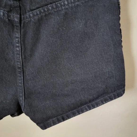 Carmar Titania High Rise Black Denim Jean Chain Shorts