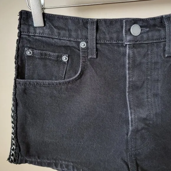 Carmar Titania High Rise Black Denim Jean Chain Shorts
