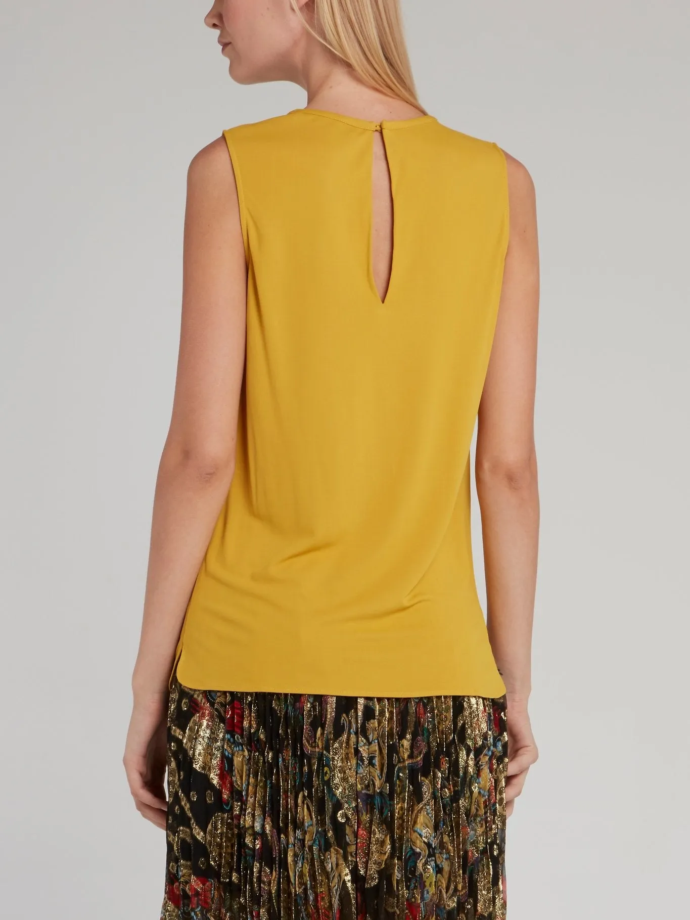 Cascade Keyhole Back Sleeveless Top