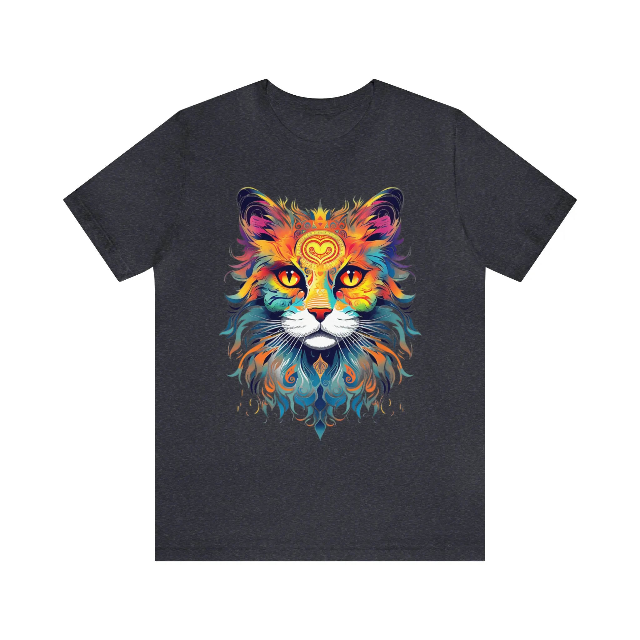 Cat Lovers Colorful T-Shirt | Artistic Kitty Tee |  Bella Canvas 3001 Unisex |  Love my Cat Short Sleeve Tshirt