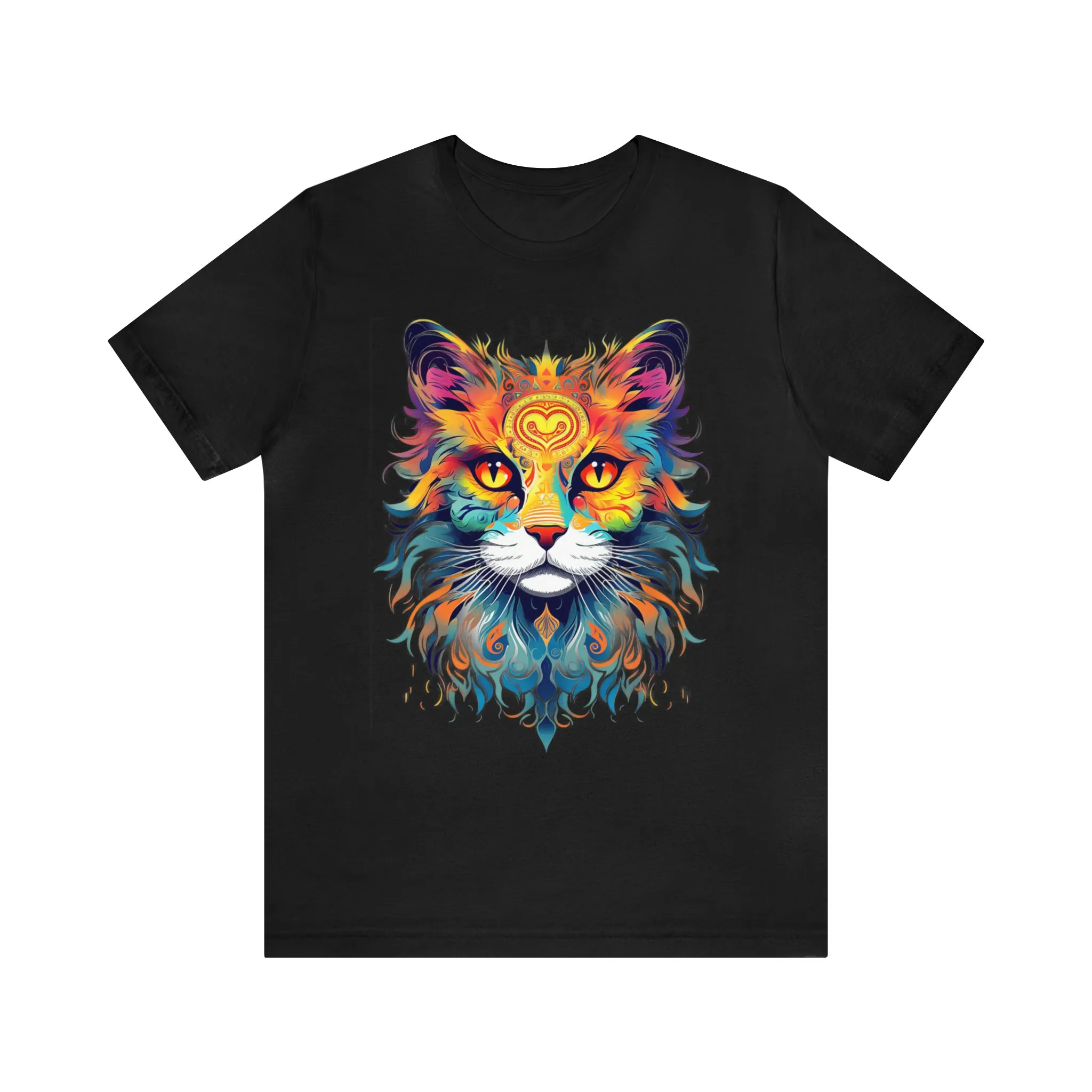 Cat Lovers Colorful T-Shirt | Artistic Kitty Tee |  Bella Canvas 3001 Unisex |  Love my Cat Short Sleeve Tshirt
