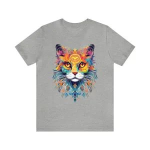 Cat Lovers Colorful T-Shirt | Artistic Kitty Tee |  Bella Canvas 3001 Unisex |  Love my Cat Short Sleeve Tshirt