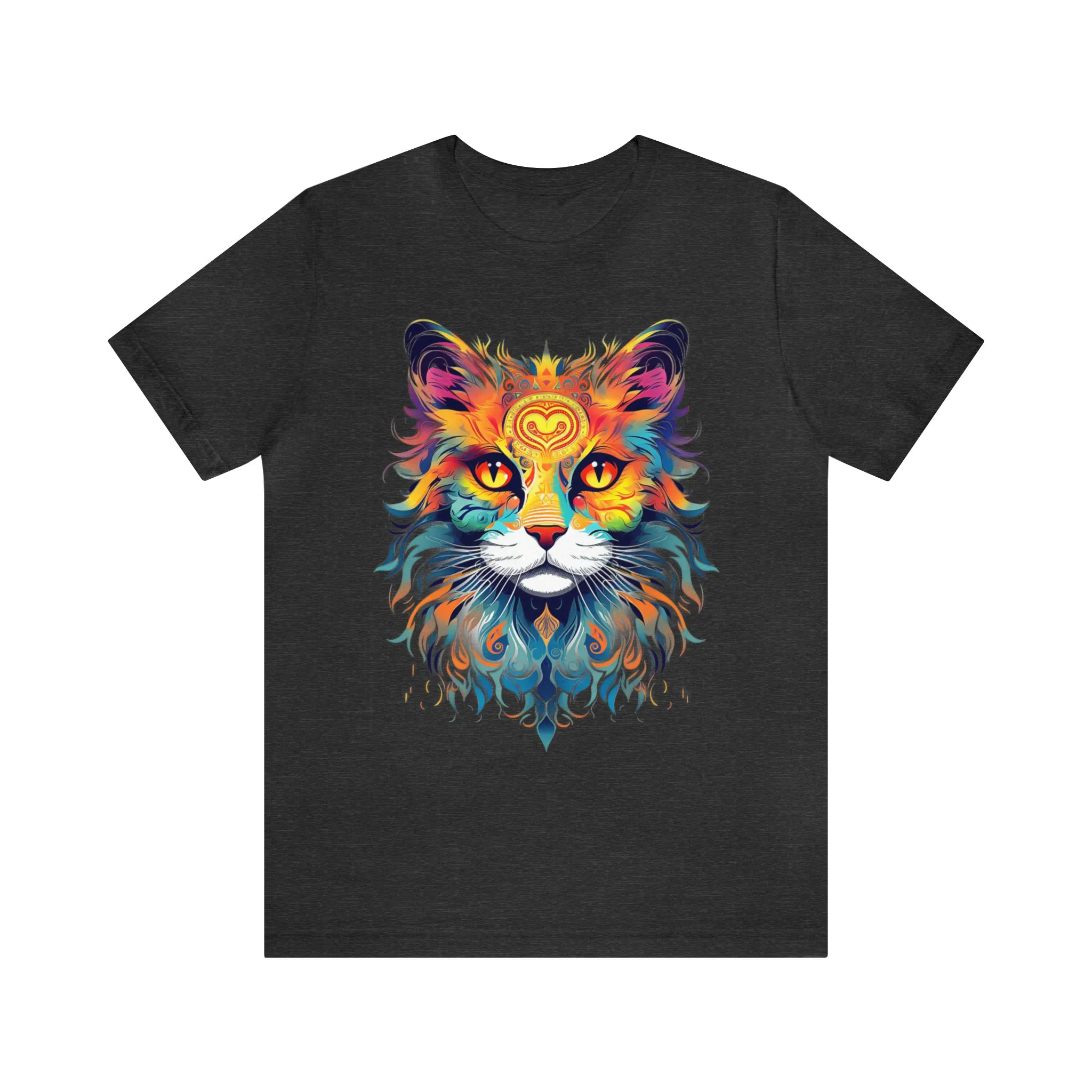 Cat Lovers Colorful T-Shirt | Artistic Kitty Tee |  Bella Canvas 3001 Unisex |  Love my Cat Short Sleeve Tshirt
