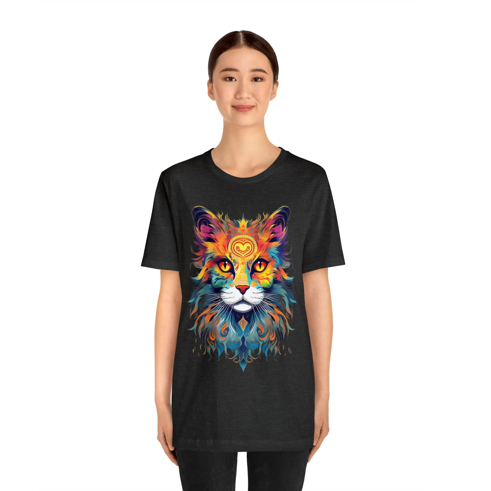 Cat Lovers Colorful T-Shirt | Artistic Kitty Tee |  Bella Canvas 3001 Unisex |  Love my Cat Short Sleeve Tshirt