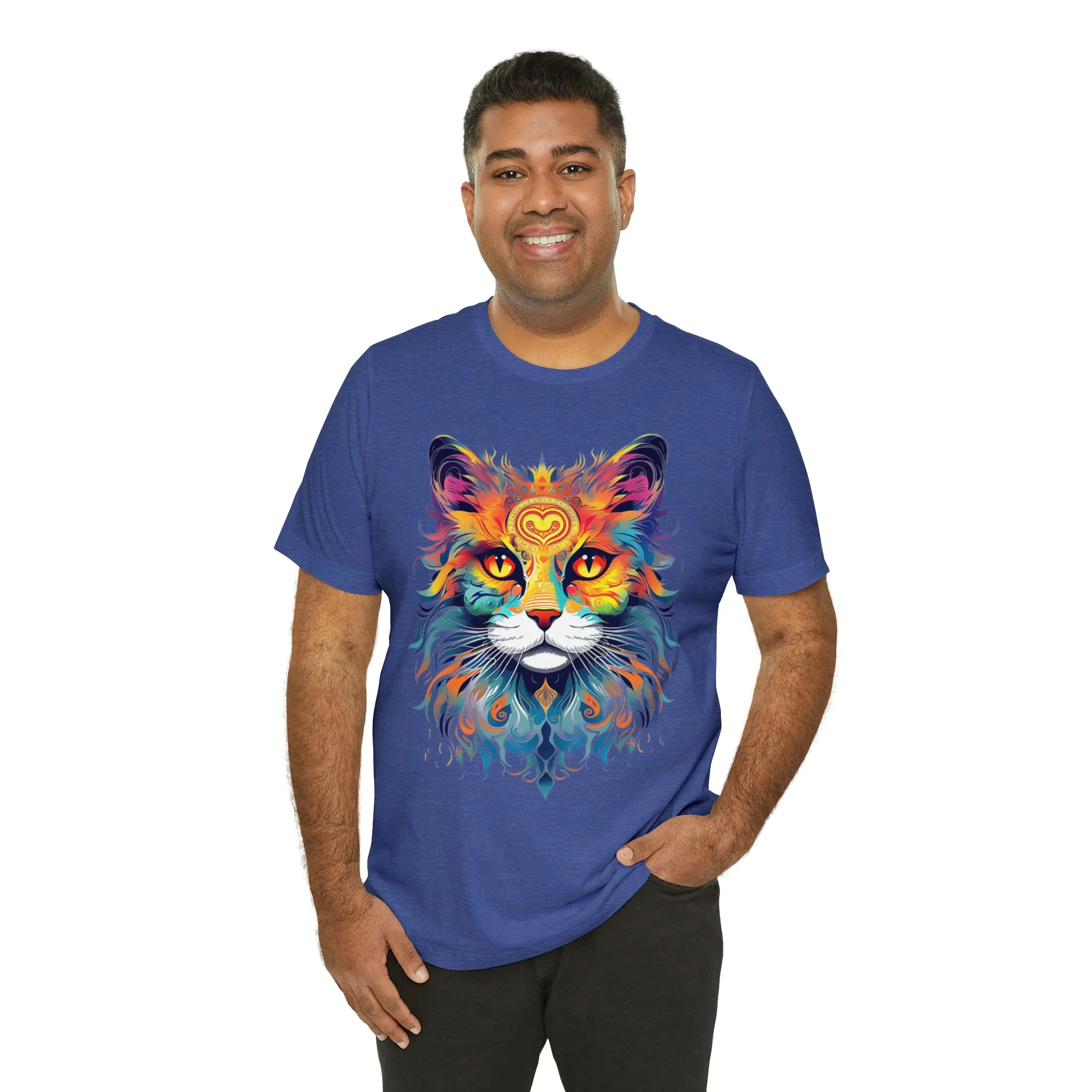 Cat Lovers Colorful T-Shirt | Artistic Kitty Tee |  Bella Canvas 3001 Unisex |  Love my Cat Short Sleeve Tshirt