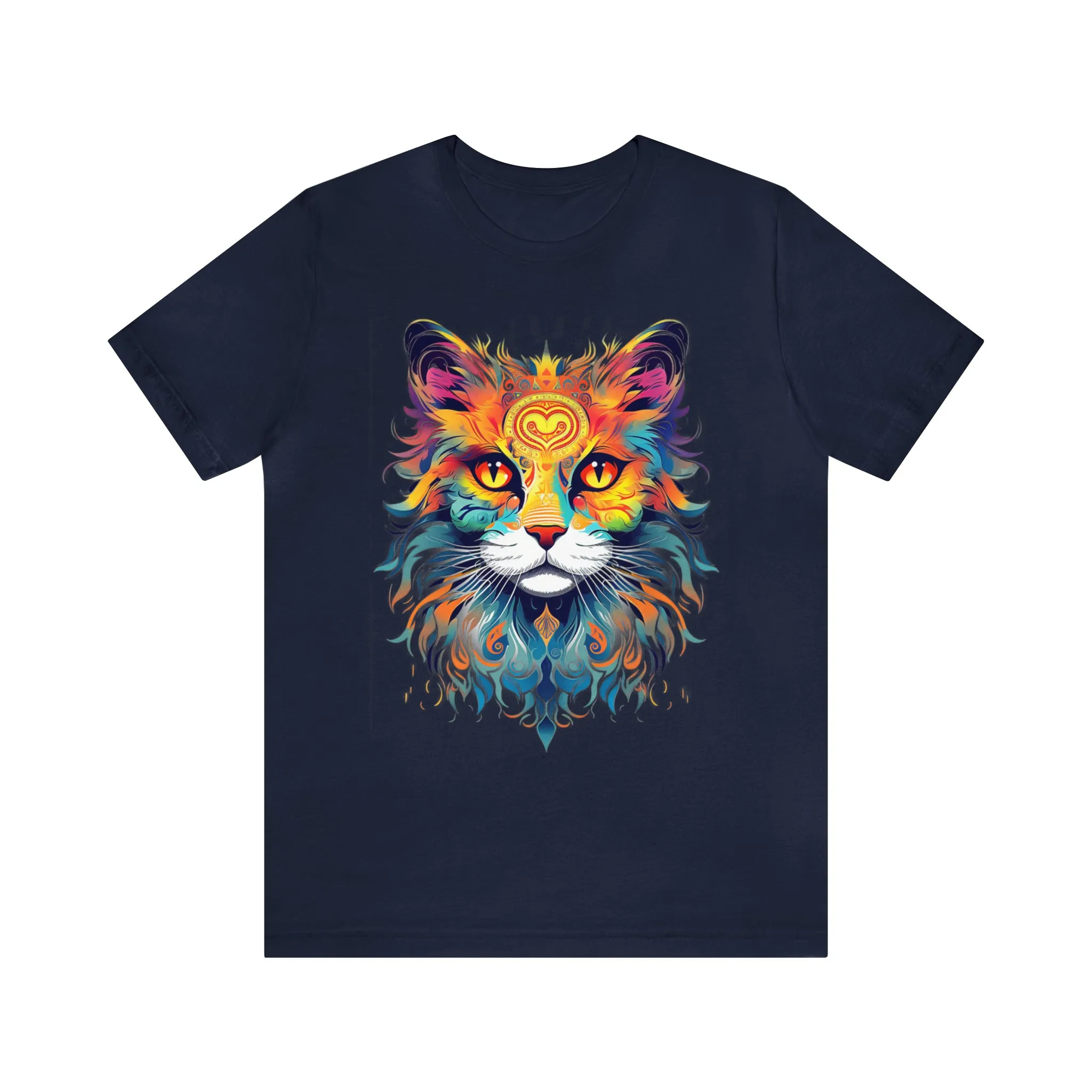 Cat Lovers Colorful T-Shirt | Artistic Kitty Tee |  Bella Canvas 3001 Unisex |  Love my Cat Short Sleeve Tshirt
