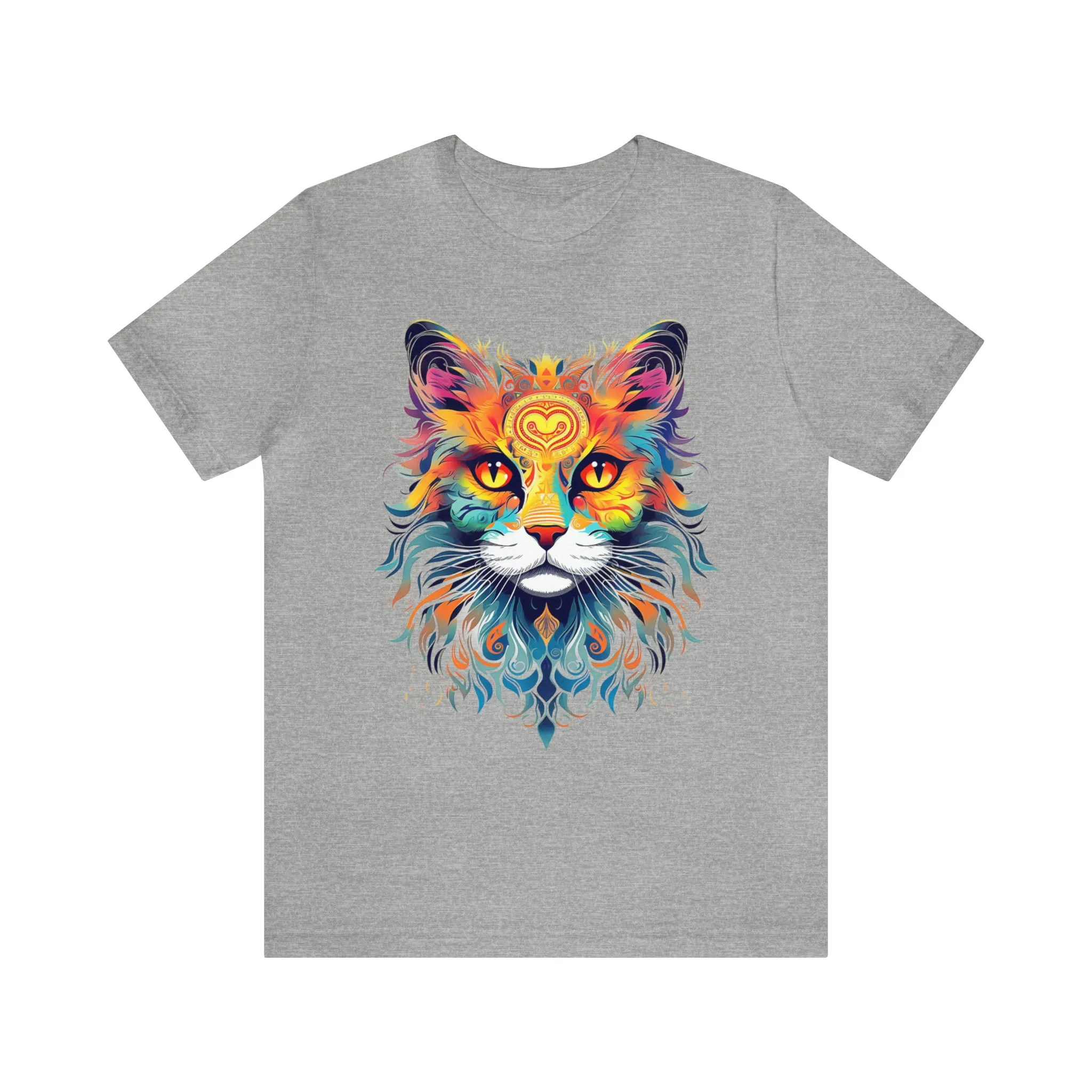 Cat Lovers Colorful T-Shirt | Artistic Kitty Tee |  Bella Canvas 3001 Unisex |  Love my Cat Short Sleeve Tshirt