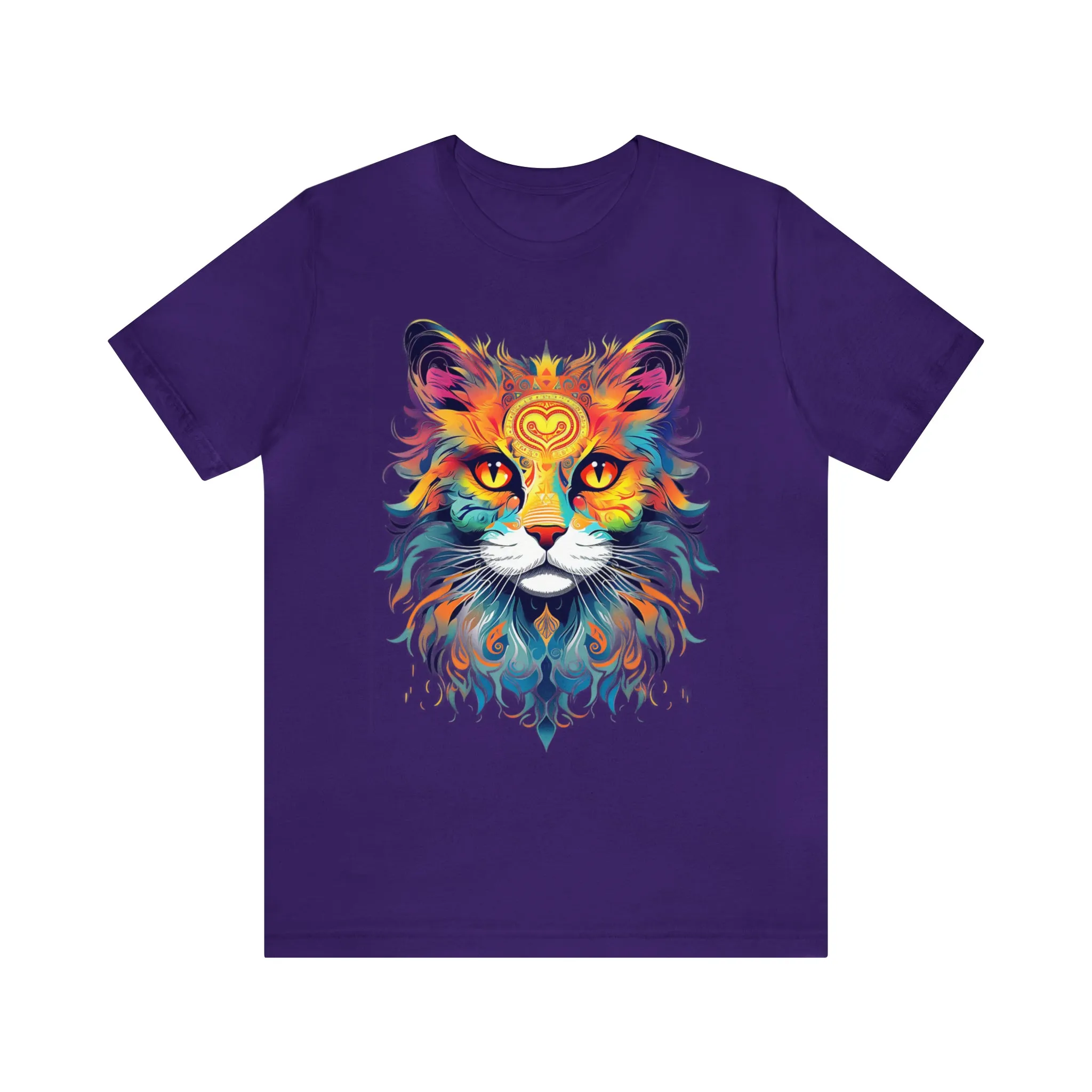 Cat Lovers Colorful T-Shirt | Artistic Kitty Tee |  Bella Canvas 3001 Unisex |  Love my Cat Short Sleeve Tshirt